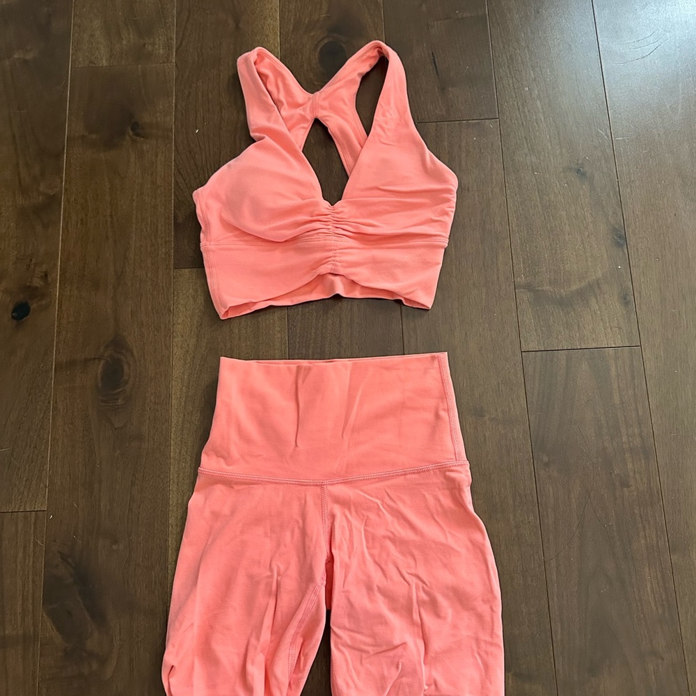 Aritzia TnAction Coral Activewear Set